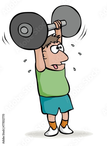cartoon weightlifter