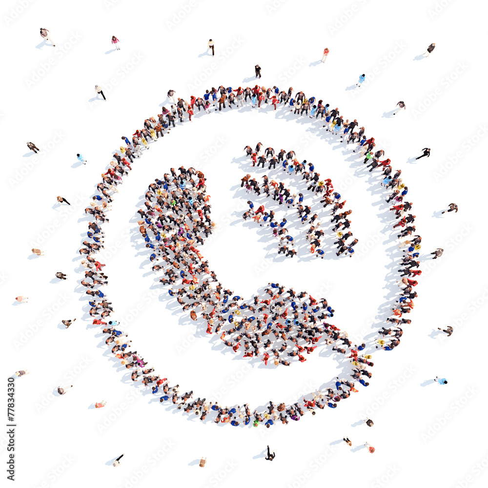 people in the form of a handset. people in the form of a handset.