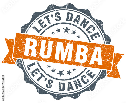 rumba vintage orange seal isolated on white