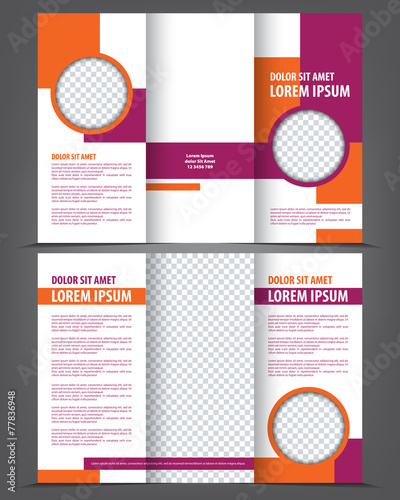 Vector empty trifold brochure print template design