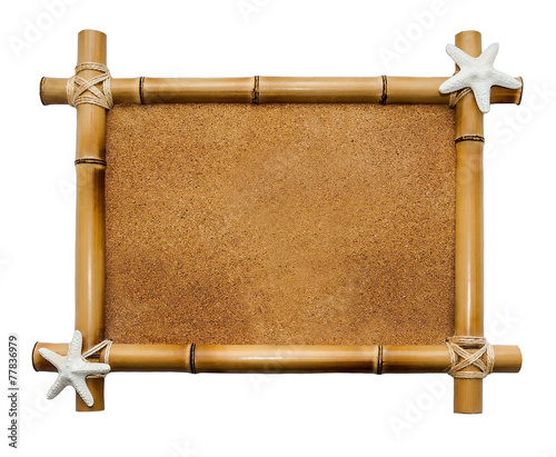 Bamboo frame isolated on white background