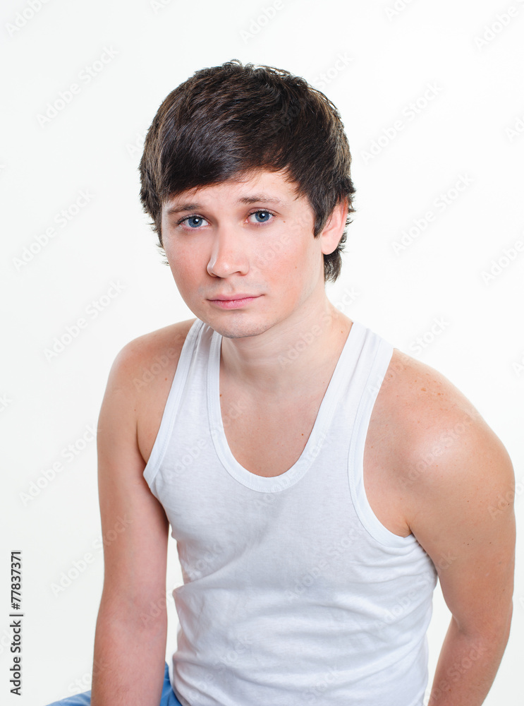 Portrait of happy smiling man, isolated on white Portrait of happy smiling man, isolated on white
