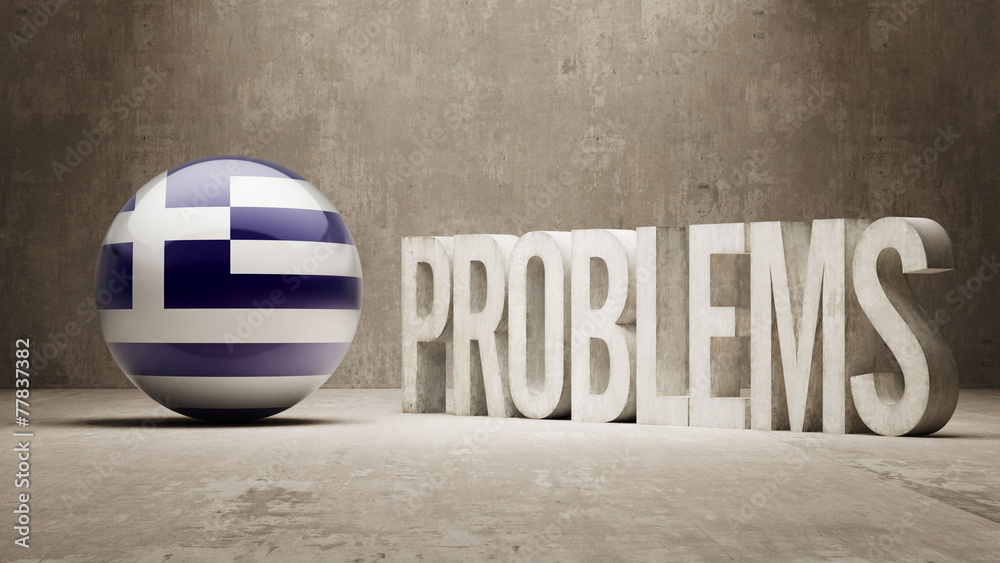 Fototapeta premium Greece. Problems Concept.