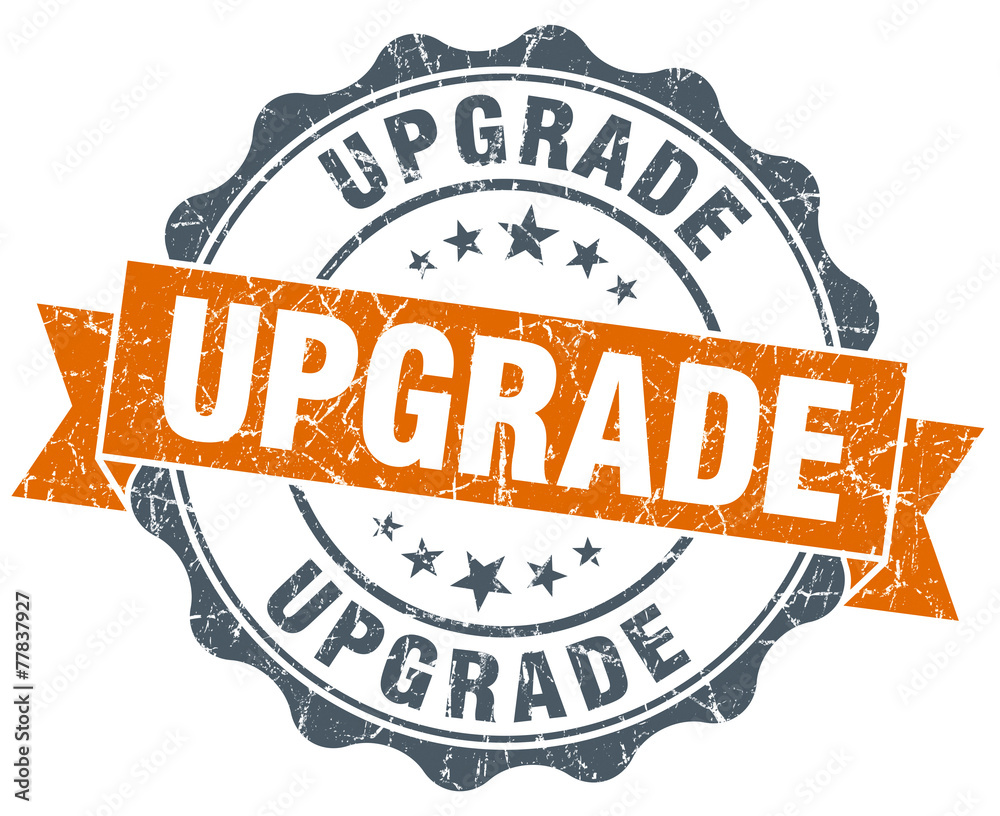 Obraz premium upgrade vintage orange seal isolated on white