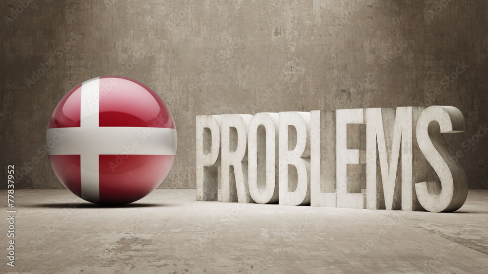 Obraz premium Denmark. Problems Concept.