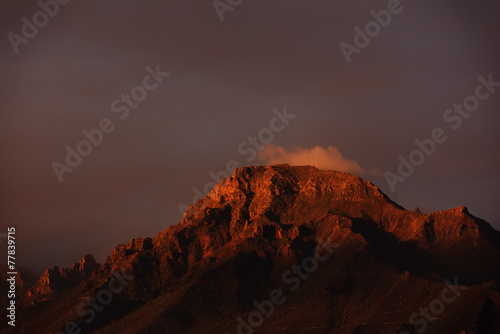 View of the mountains in the national park of Teide, Tenerife, Canary islands, Spain