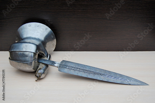 A damask knife in knight hand