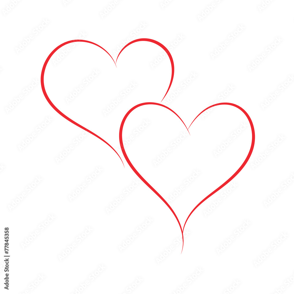 Heart painted with a brush for design. Vector illustration.
