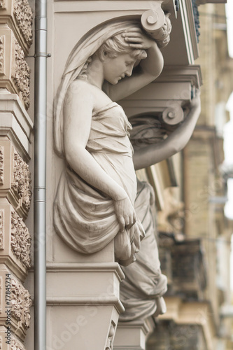 Caryatid on one of the buildings in Riga, Latvia