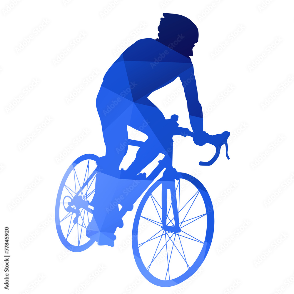 Obraz premium Abstract blue vector cycling racer