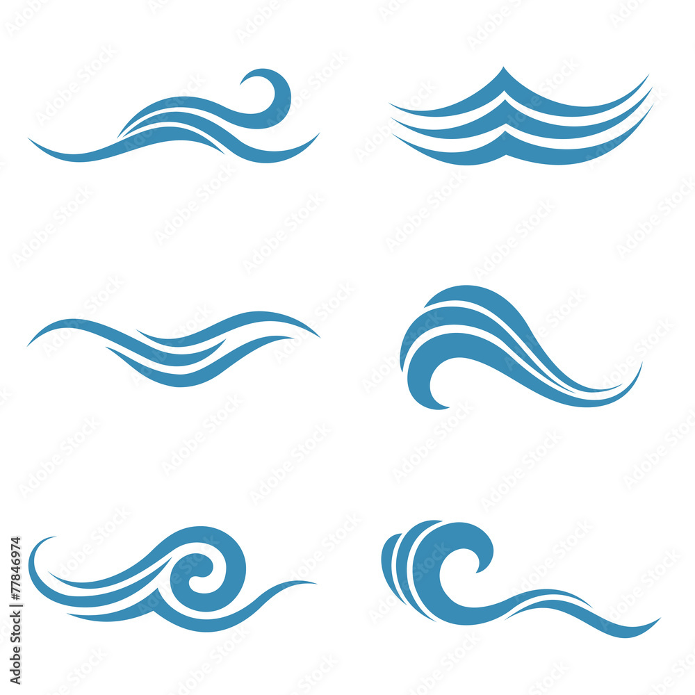 symbols of water - obrazy, fototapety, plakaty 