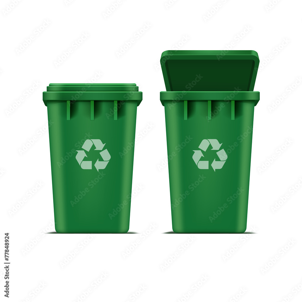 Vector Green Recycle Bin for Trash and Garbage Vector Green Recycle Bin for Trash and Garbage