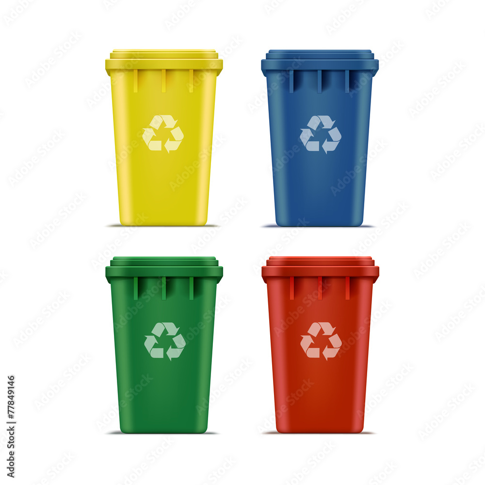 Vector Set of Recycle Bins for Trash and Garbage Vector Set of Recycle Bins for Trash and Garbage