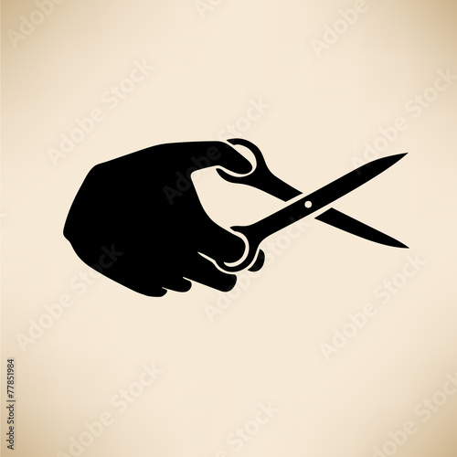 hand with scissors