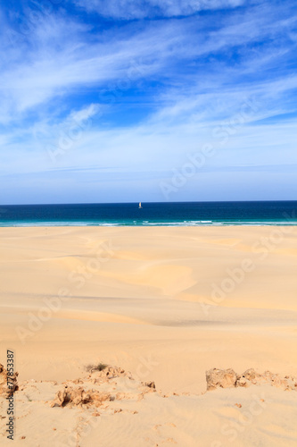 Landscape with beach, the sea and the clouds in the blue sky, Bo photo