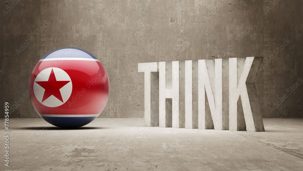 Naklejka premium North Korea. Think Concept.