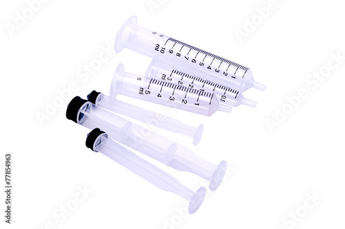 syringe without hypodermic syringe isolated on white background