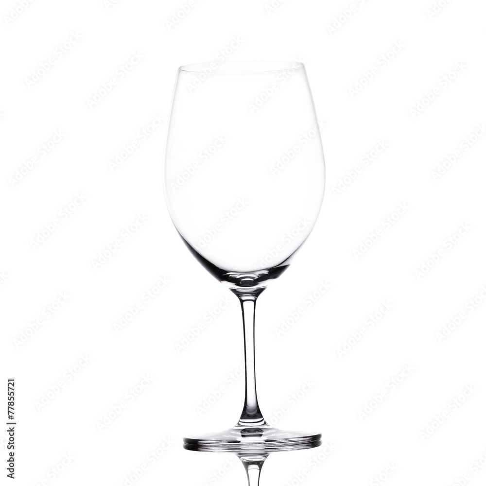 Empty glass of wine standing isolated on the white background