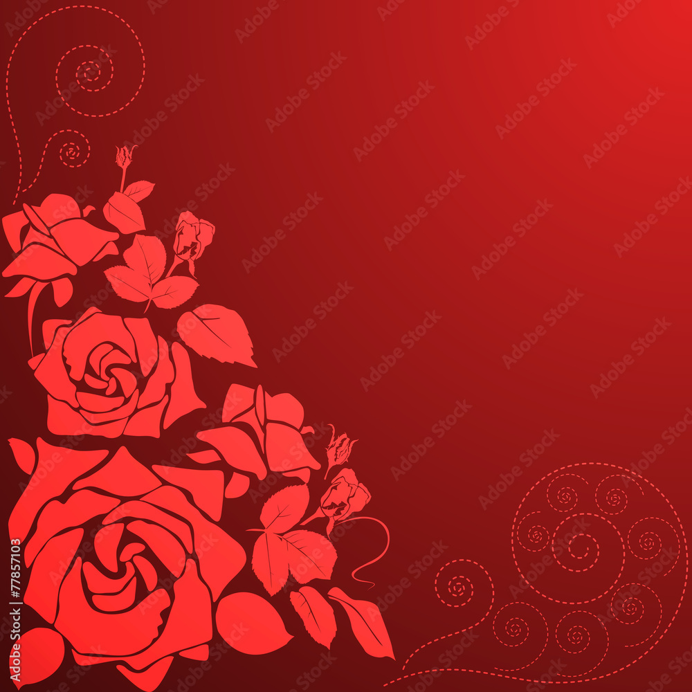 card with vector stylized rose card with vector stylized rose