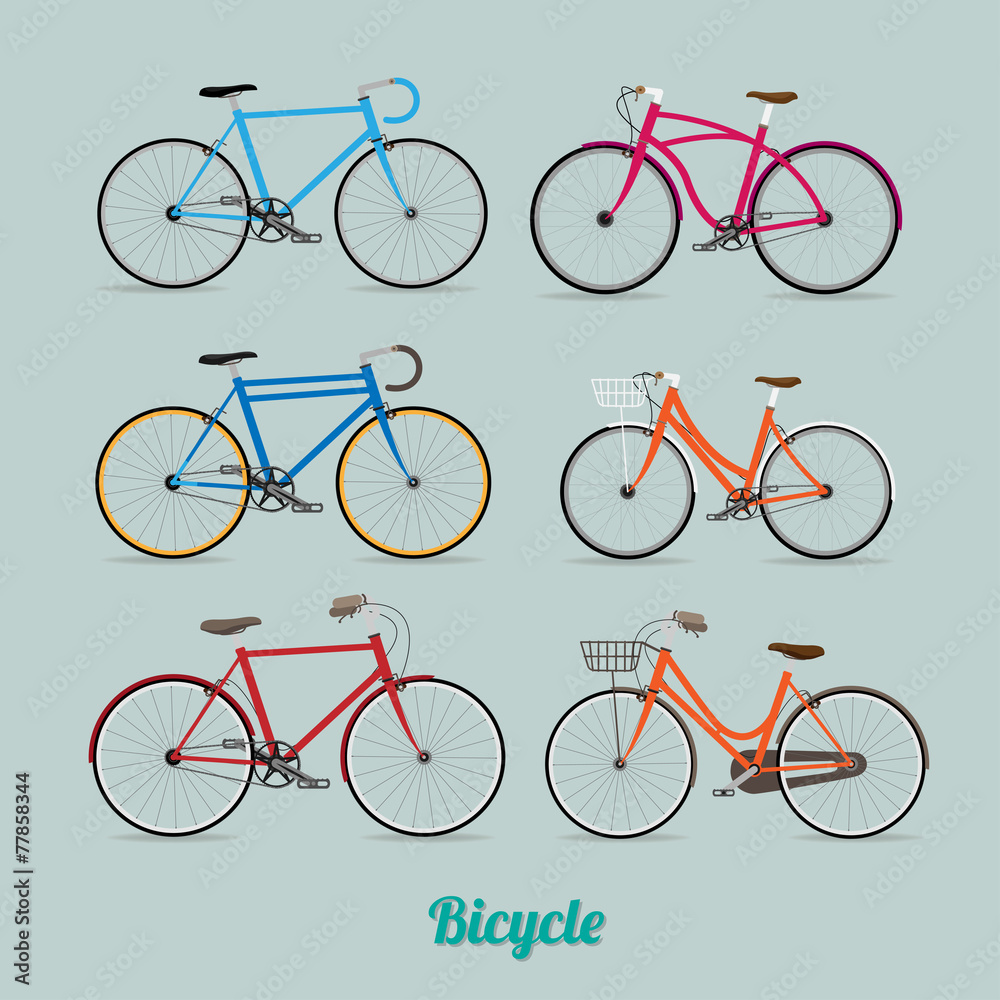 Retro Illustration Vector Bicycle Retro Illustration Vector Bicycle