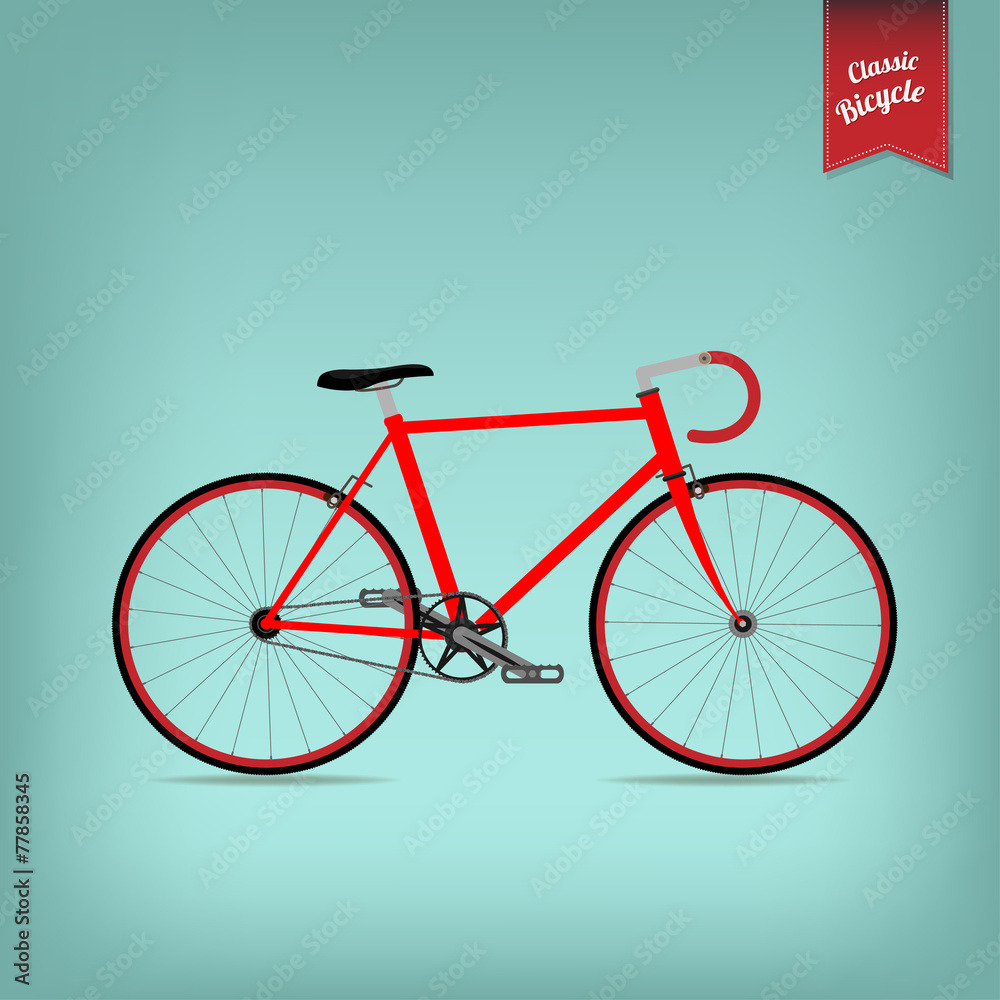 Retro Illustration Vector Bicycle Retro Illustration Vector Bicycle