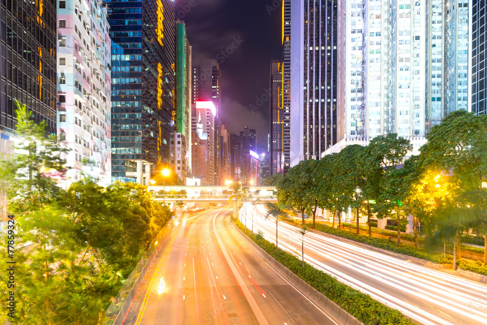 Fototapeta premium traffic in Hong Kong at night
