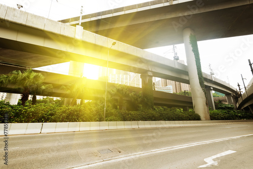 concrete road curve of viaduct in shanghai china outdoor.