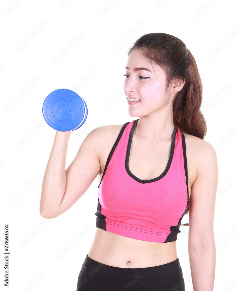 Fitness woman with dumbbell Fitness woman with dumbbell