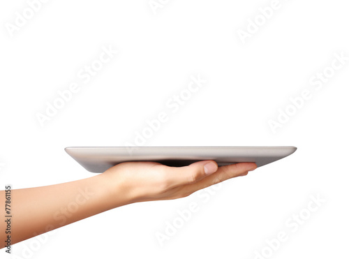 Man hand using tablet look real estate