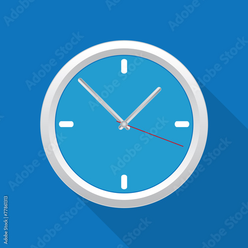 Clock flat icon design. Time concept.