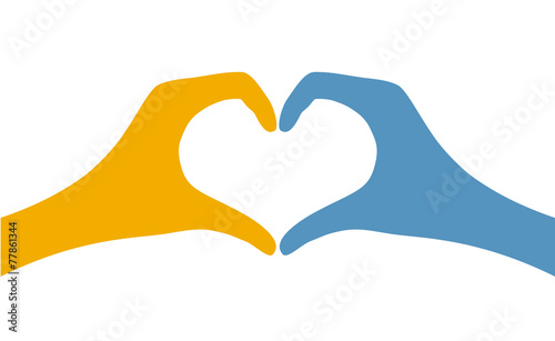 hand heart symbol shape icon