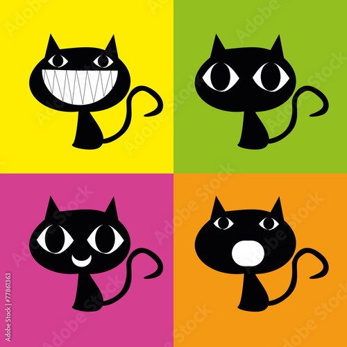 Fototapeta Naklejka Na Ścianę i Meble -  Cats character colorful, cats colorful vector, cat vector