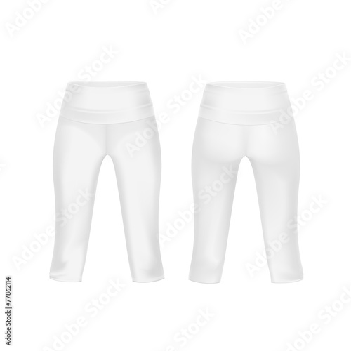 Vector White Leggings Pants Isolated on Background