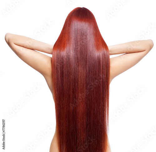 Fotografiet Nude woman with long red hair