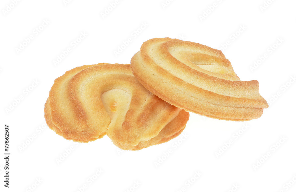 butter cookies,homemade biscuits, isolated
