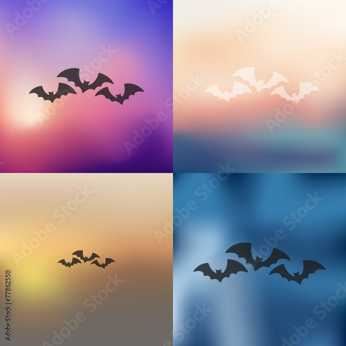 bat icon on blurred background