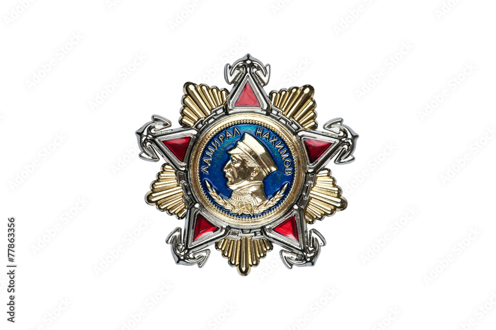 Naklejka premium badge of the medal of the Nakhimov