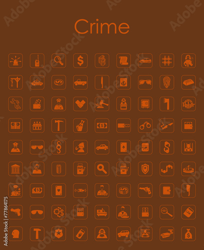 Set of crime simple icons