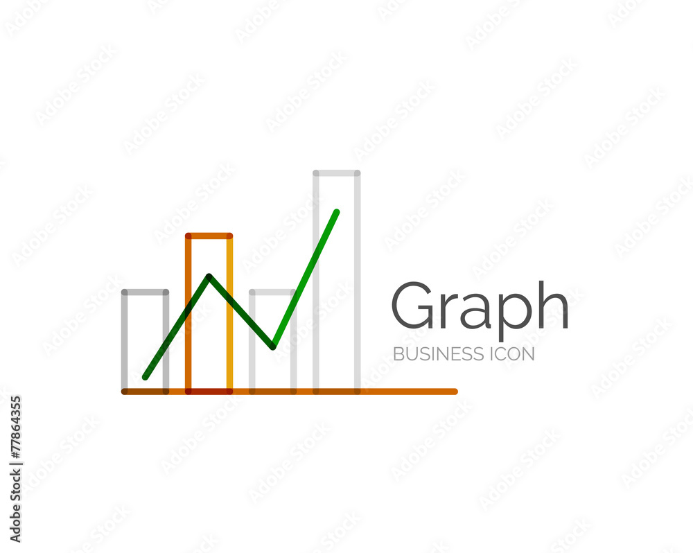 Line minimal design logo graph Line minimal design logo graph