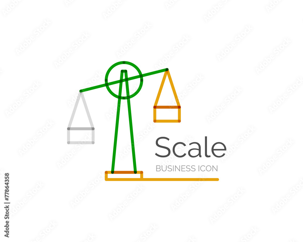 Line minimal design logo scale Line minimal design logo scale