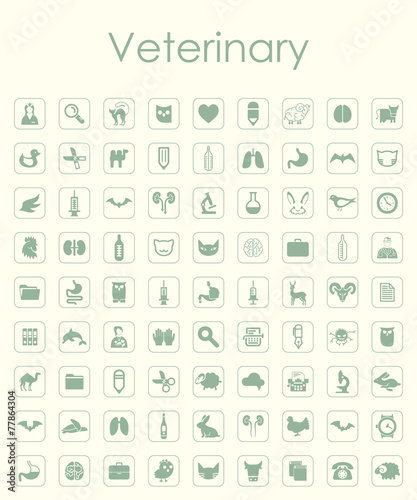 Set of veterinary simple icons