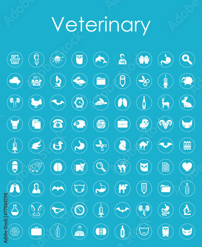 Set of veterinary simple icons