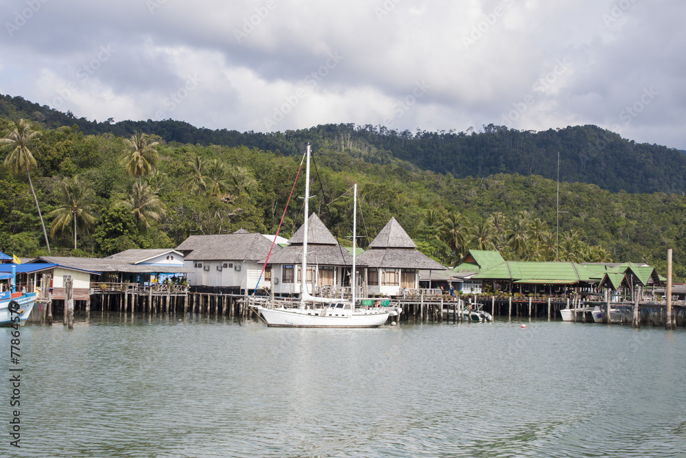 wooden bridge in the port