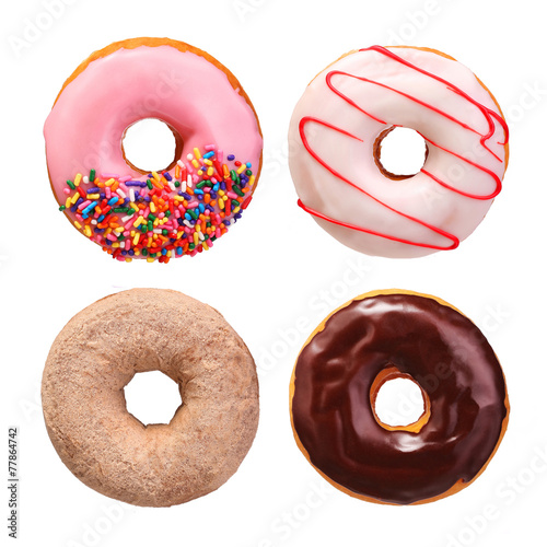 Wallpaper Mural Donuts collection isolated on white background