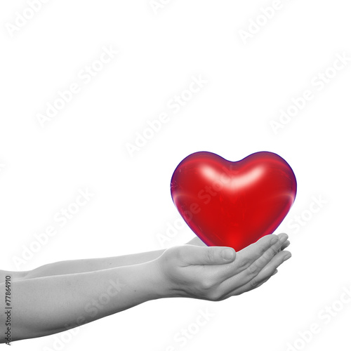 Human hand with heart