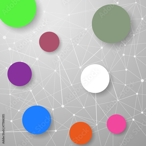 Modern connection modeling background with circles