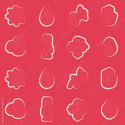 Seamless background with Mexican relics dingbats characters