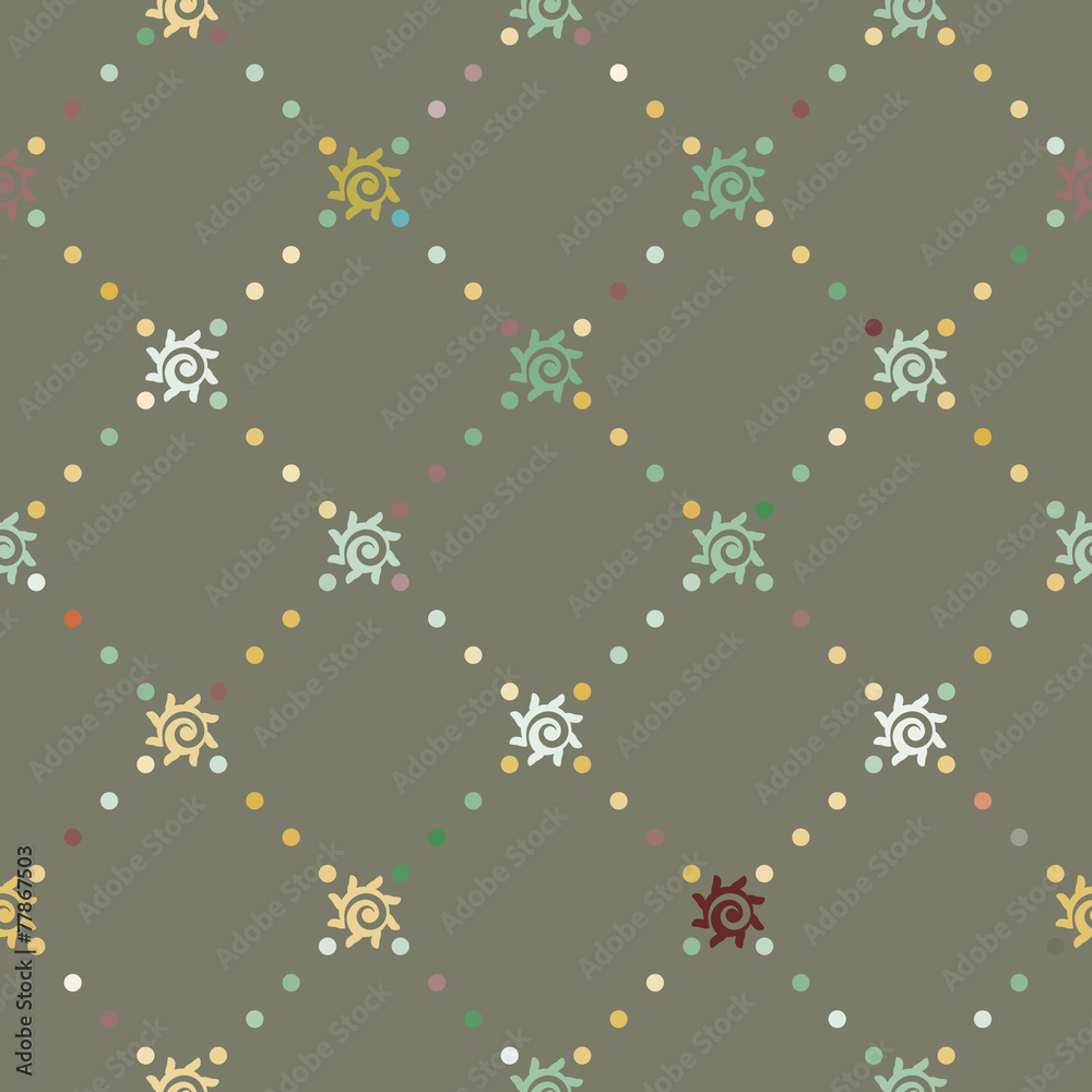 Seamless background with Mexican relics dingbats characters