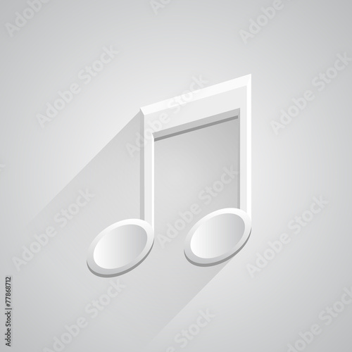 Music note 3d icon on white background