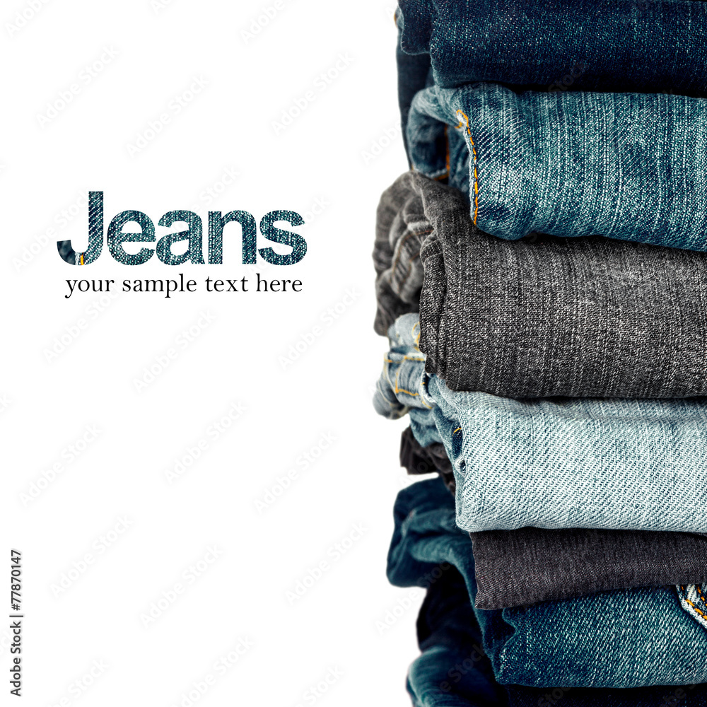 Denim fashion. Blue jeans background. Seams of different shades and  textures. Top view. Copy space. Stock Photo | Adobe Stock